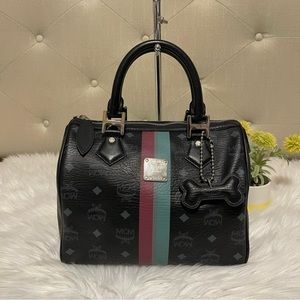 MCM Visetos Dog Bone Boston Bag